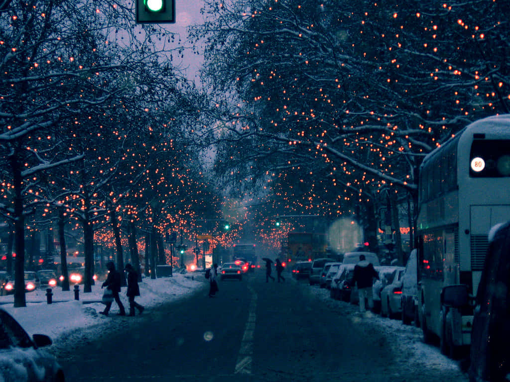 Light Up Your Christmas With Cute Lights Background