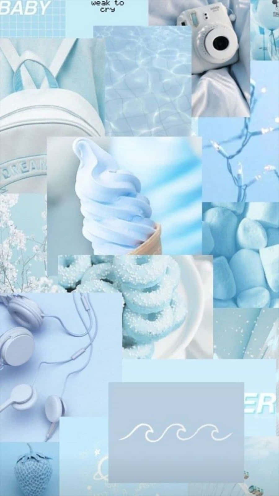 Lighthearted Aesthetic Blue Collage Ice Cream Background