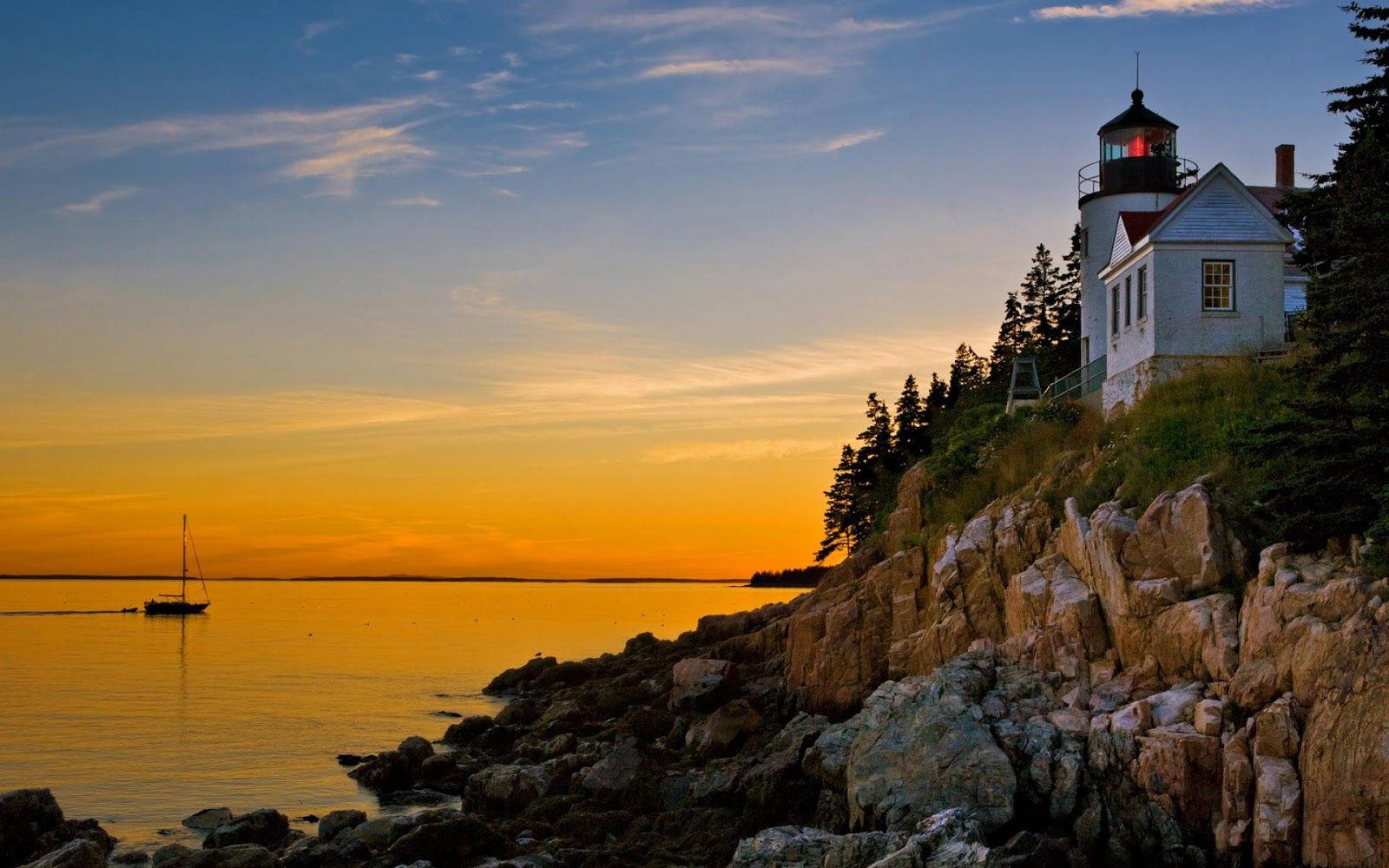 Lighthouse Overlooking Acadia National Park