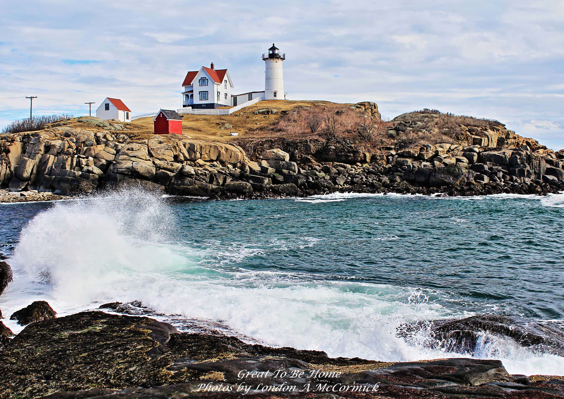 Lighthouse Waves New England Summer Background