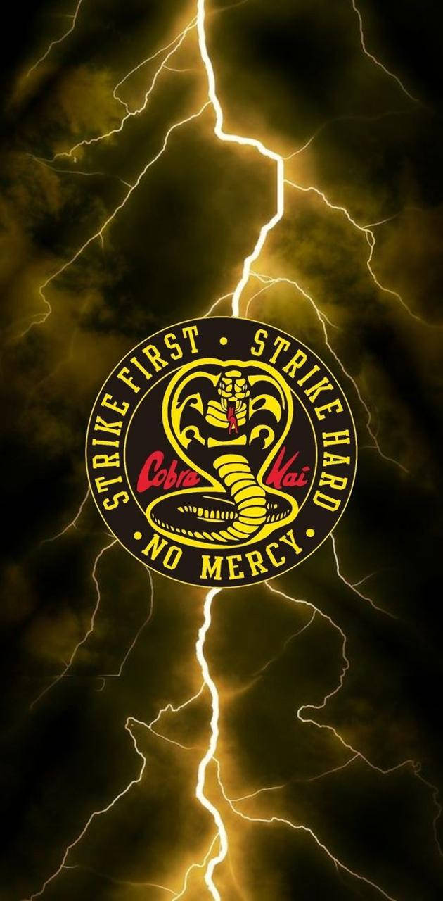 Lightning Bolts On Snake Logo As A Cobra Kai Phone Background