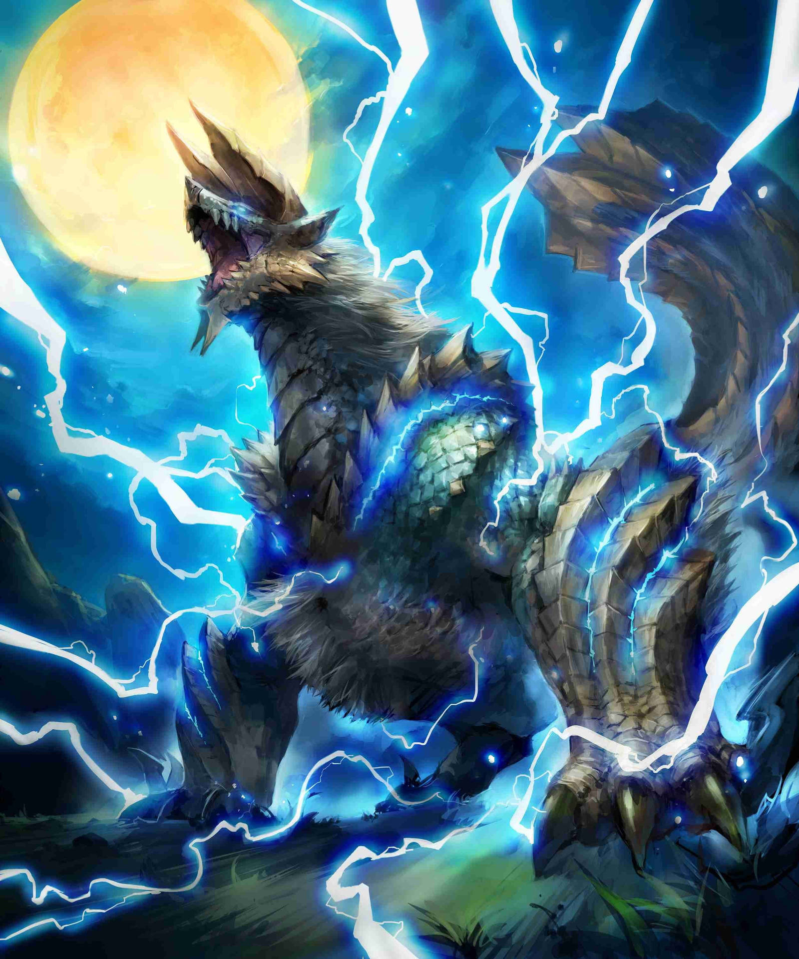 Lightning Dragon Illustration Background