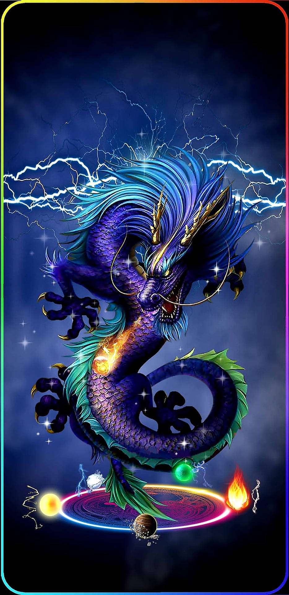 Lightning Dragon Portrait Background