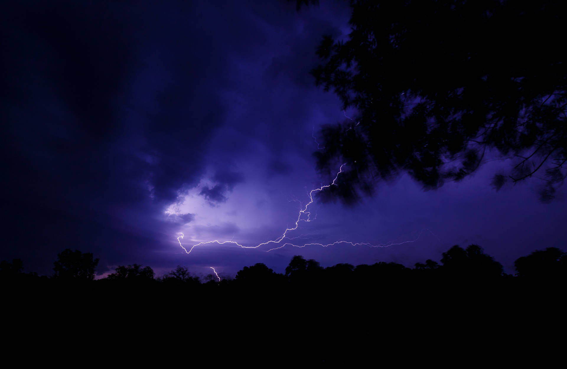 Lightning During Night Background