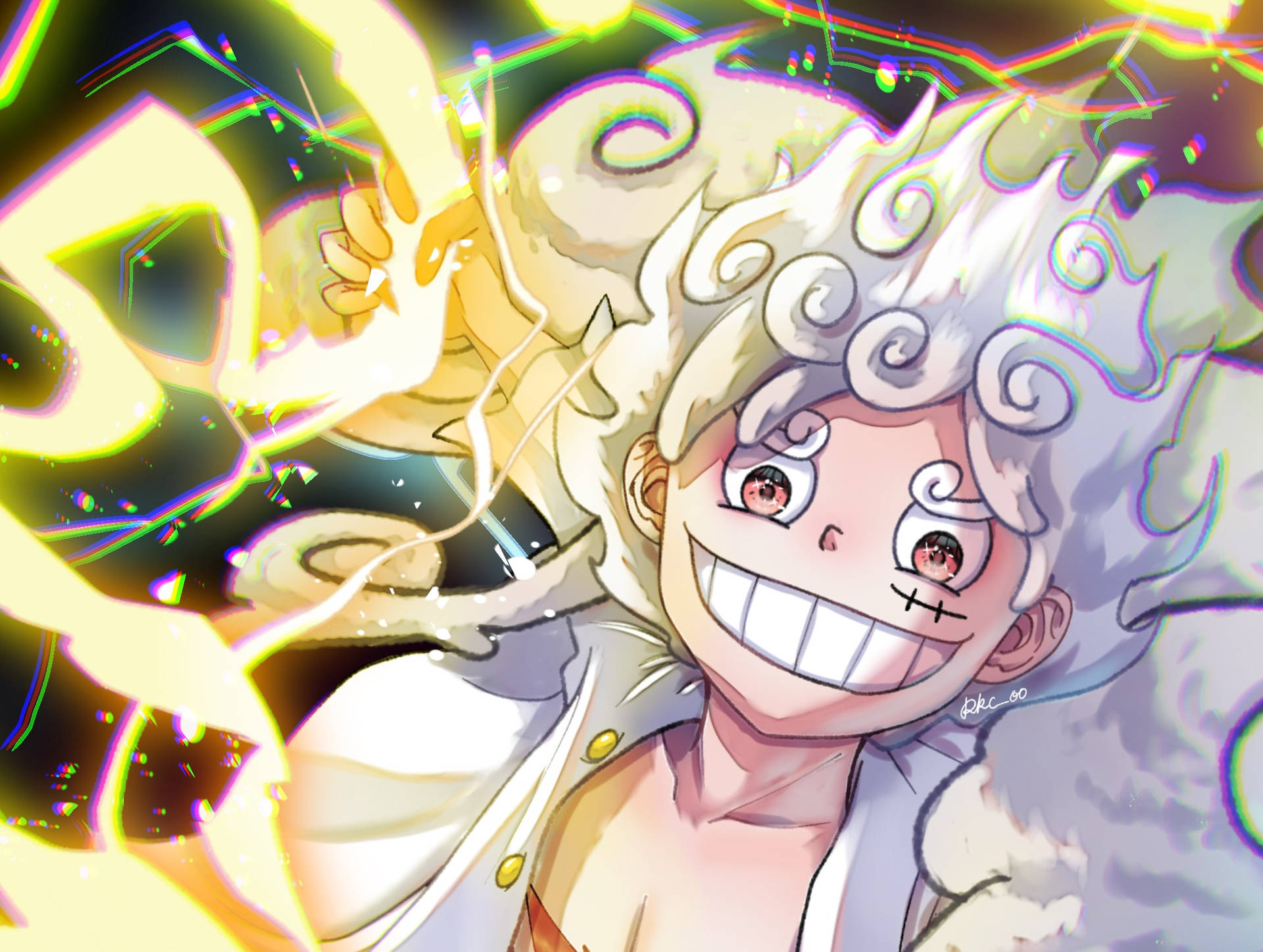 Lightning Flash And Joy Boy Luffy Background