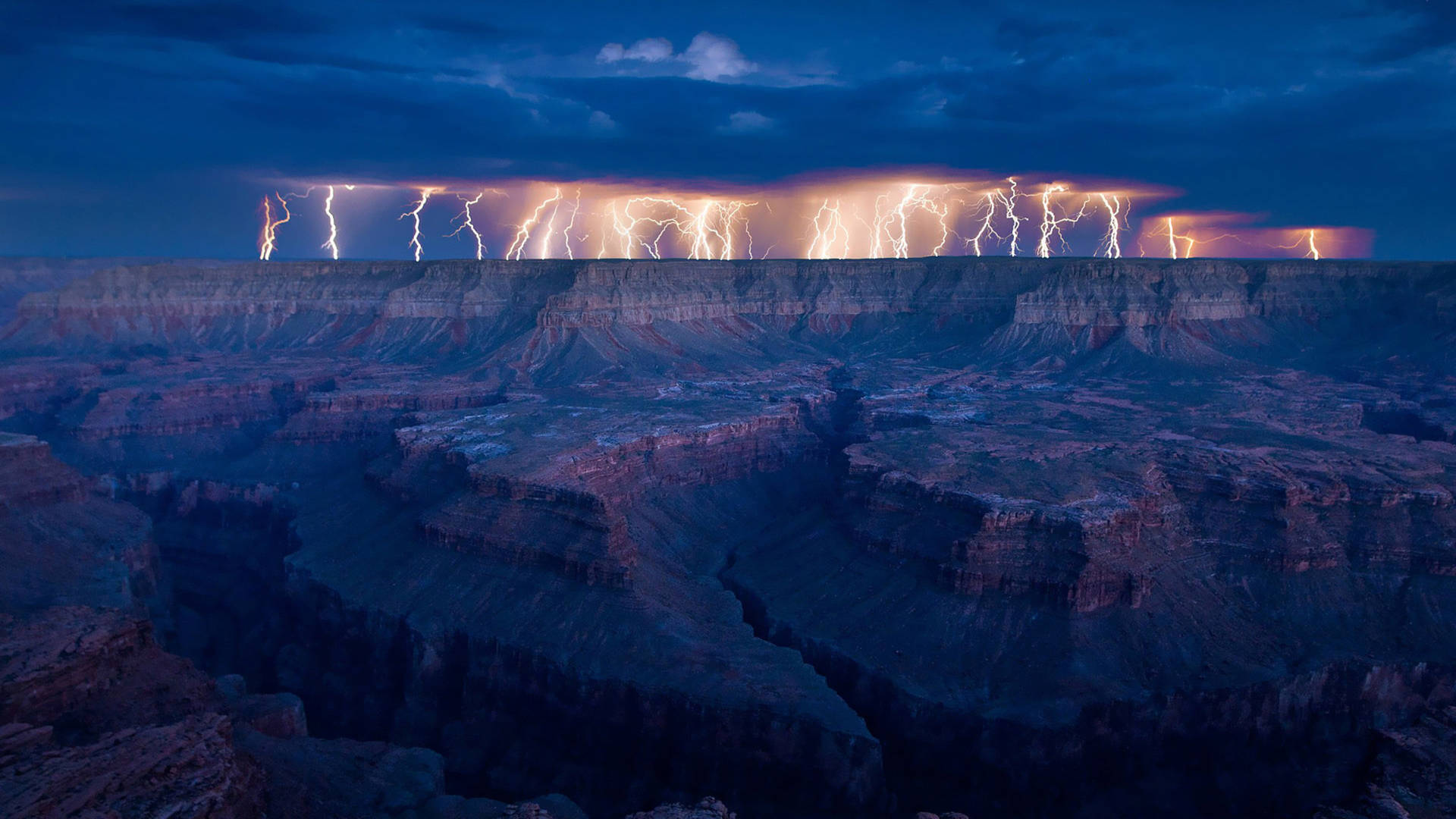 Lightning In Grand Canyon Background