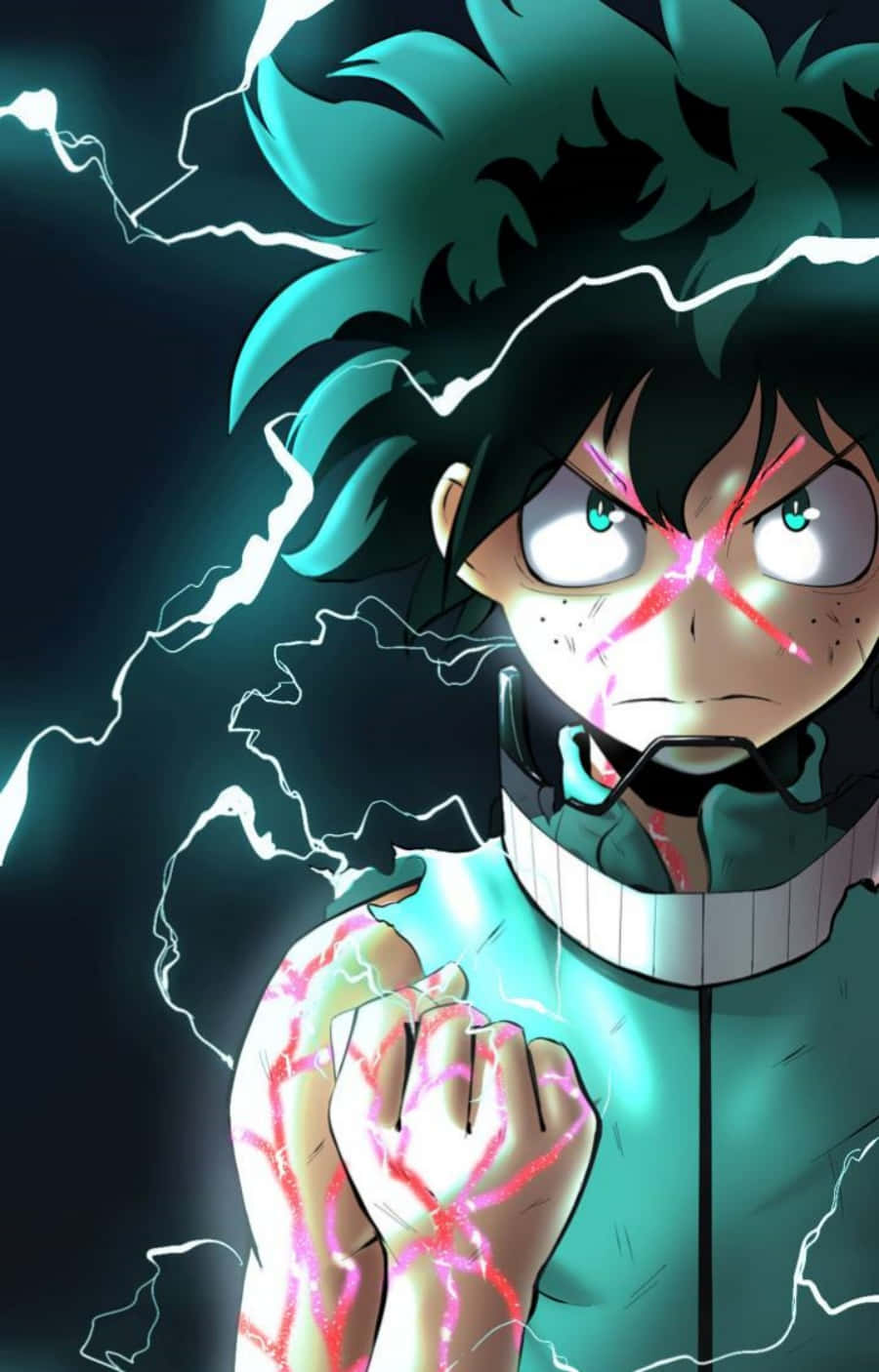 Lightning My Hero Academia Deku Phone Background