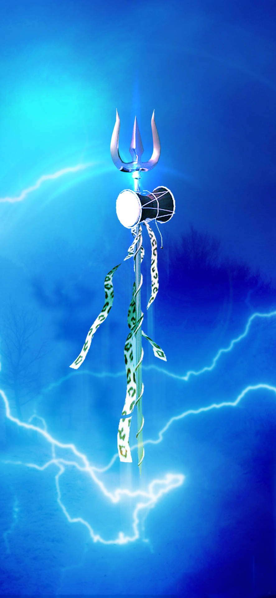 Lightning Rod Trishul Background