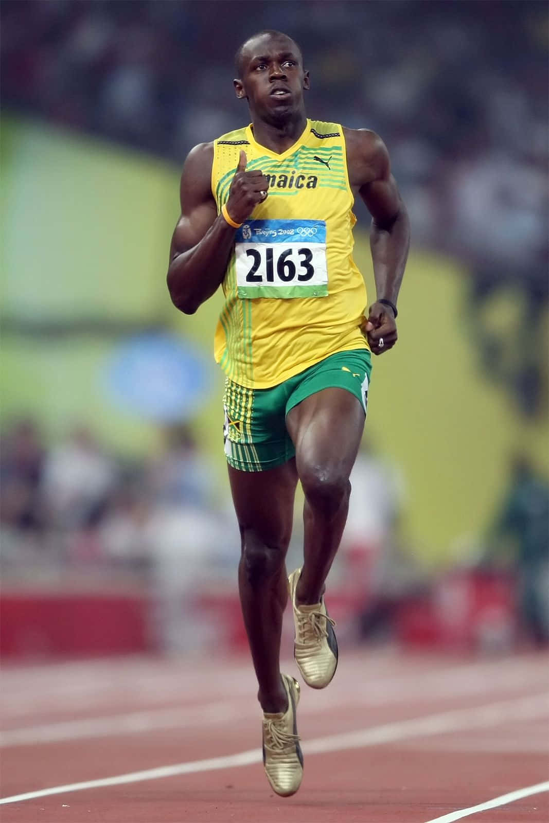 Lightning Speed - Usain Bolt Sprinting On Track Background
