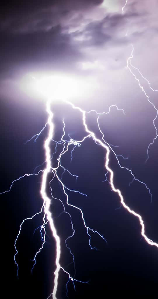 Lightning Strikes In The Sky Background