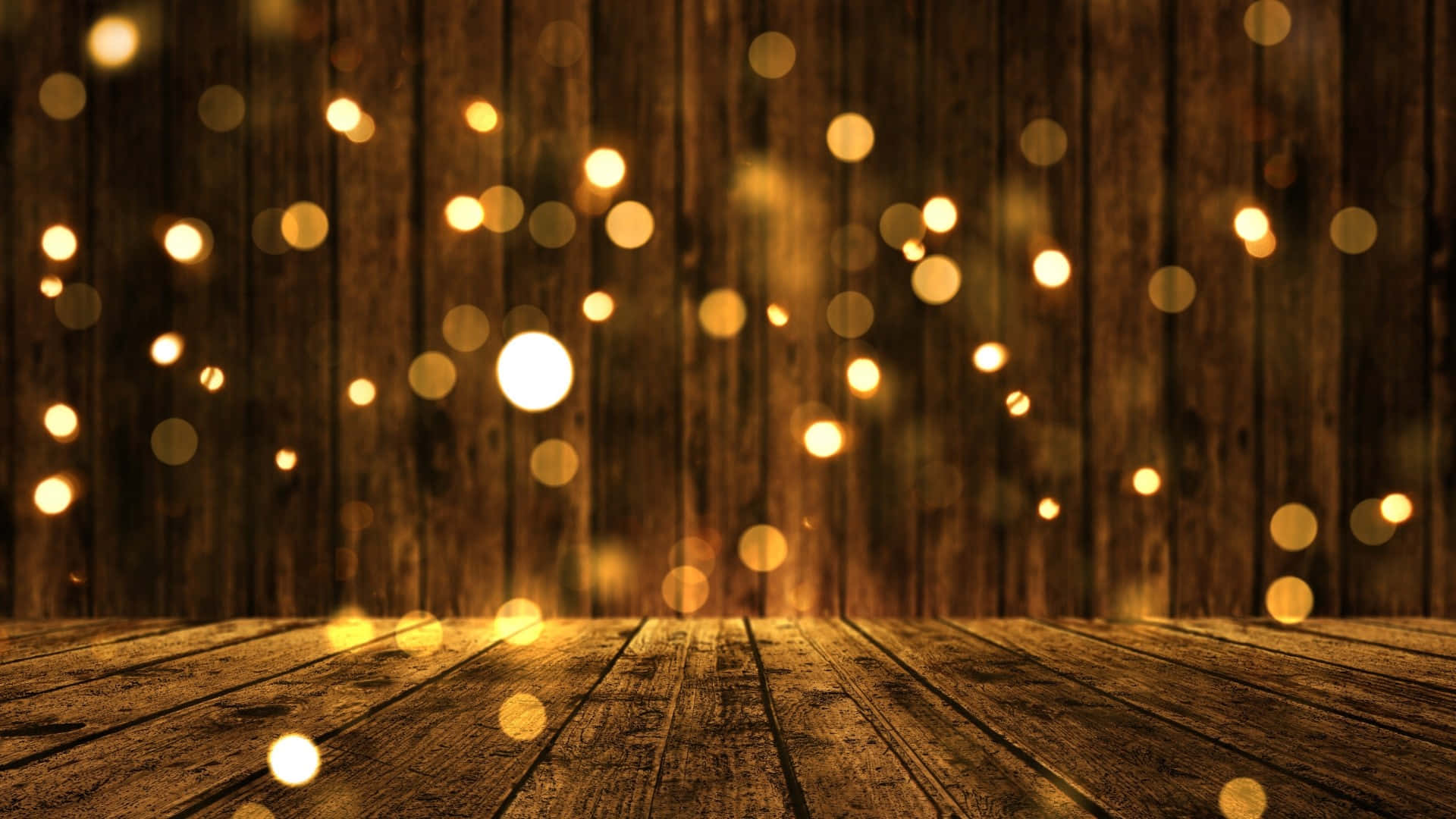 Lights Blurry Yellow Wooden Background