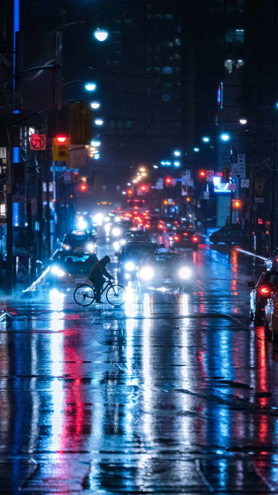 Lights Busy Road Dark Background