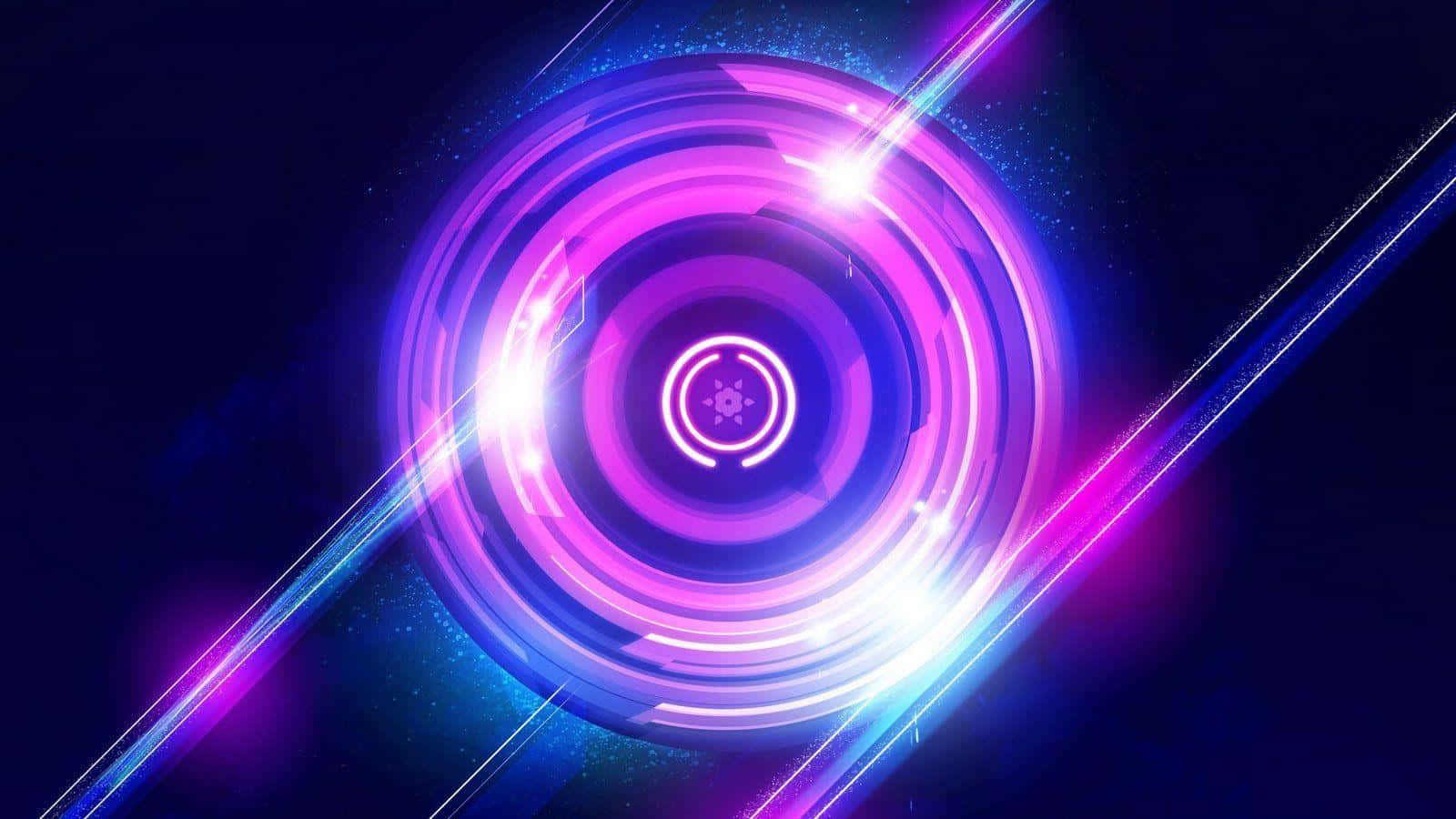 Lights Neon Purple Blue Orb Background