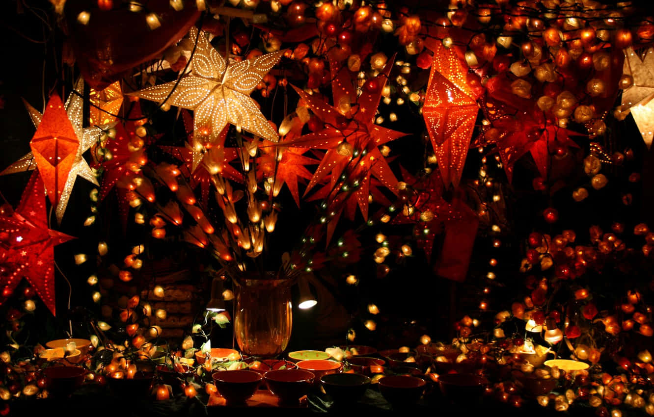 Lights Ornaments Darkish Background