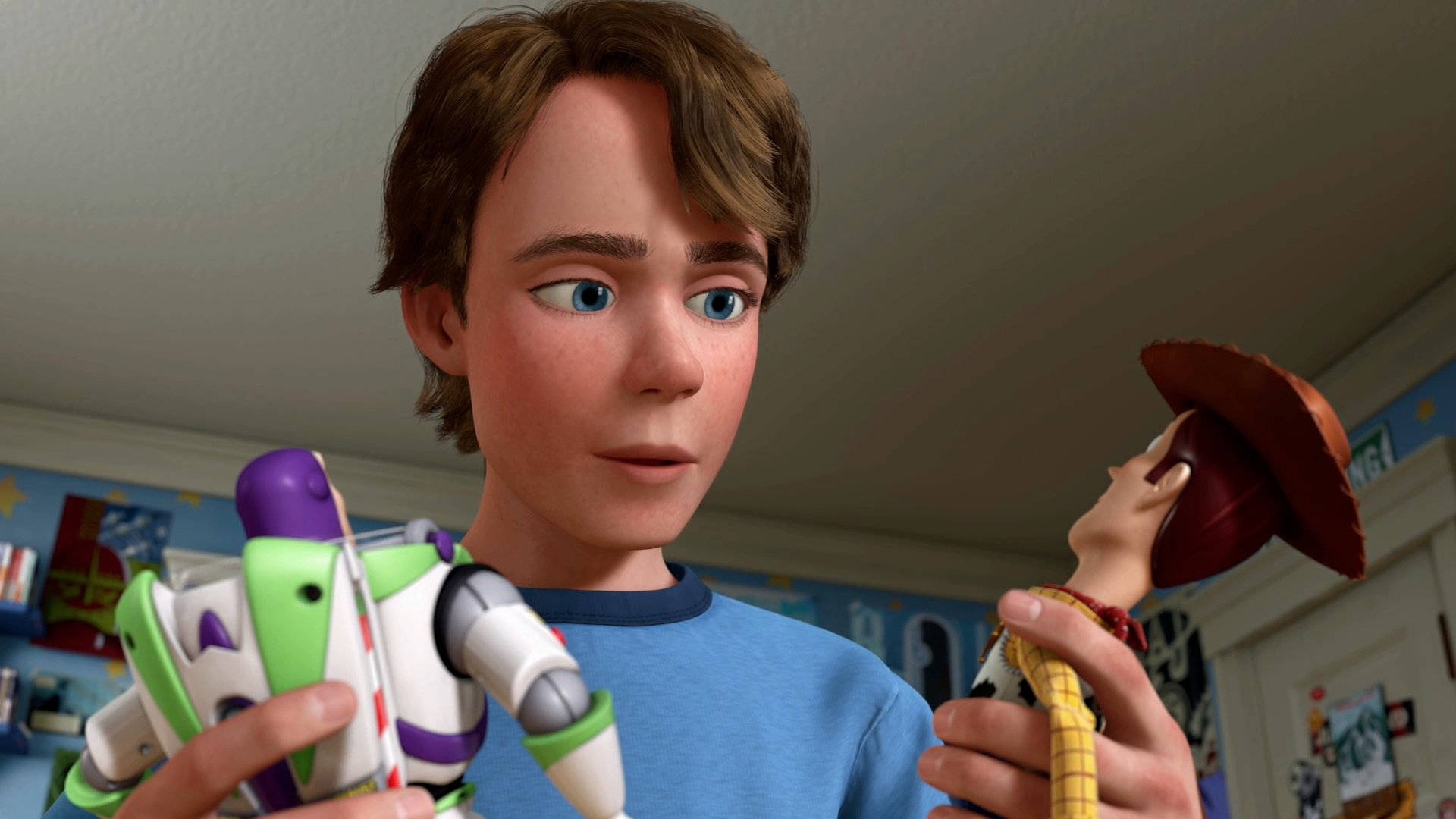 Lightyear And Woody With Andy