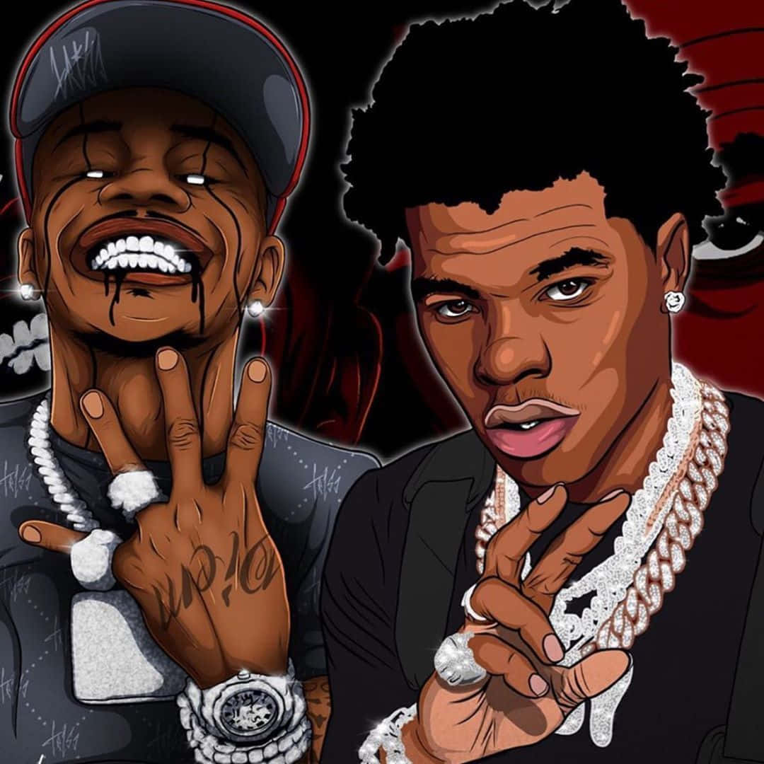 Lil Baby And Dababy Cartoon Background