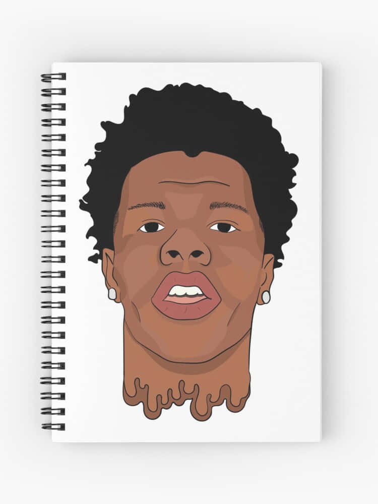 Lil Baby Cartoon On Notebook Background