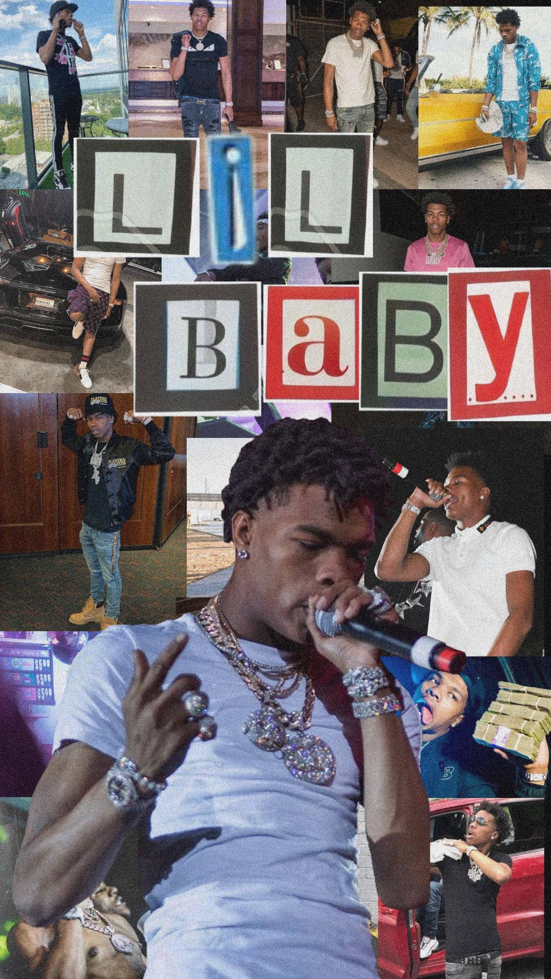Lil Baby Collage Cutout Name Background