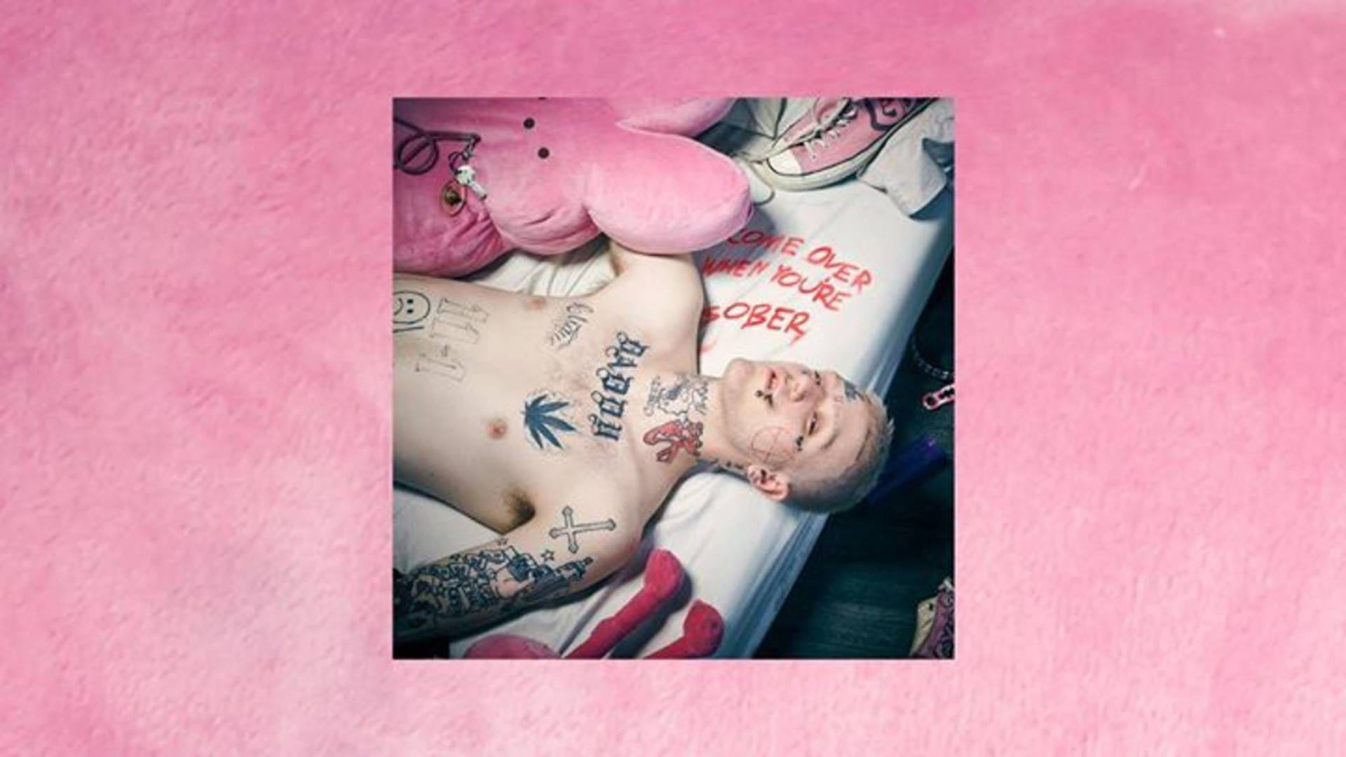 Lil Peep Pink Album Cover Background