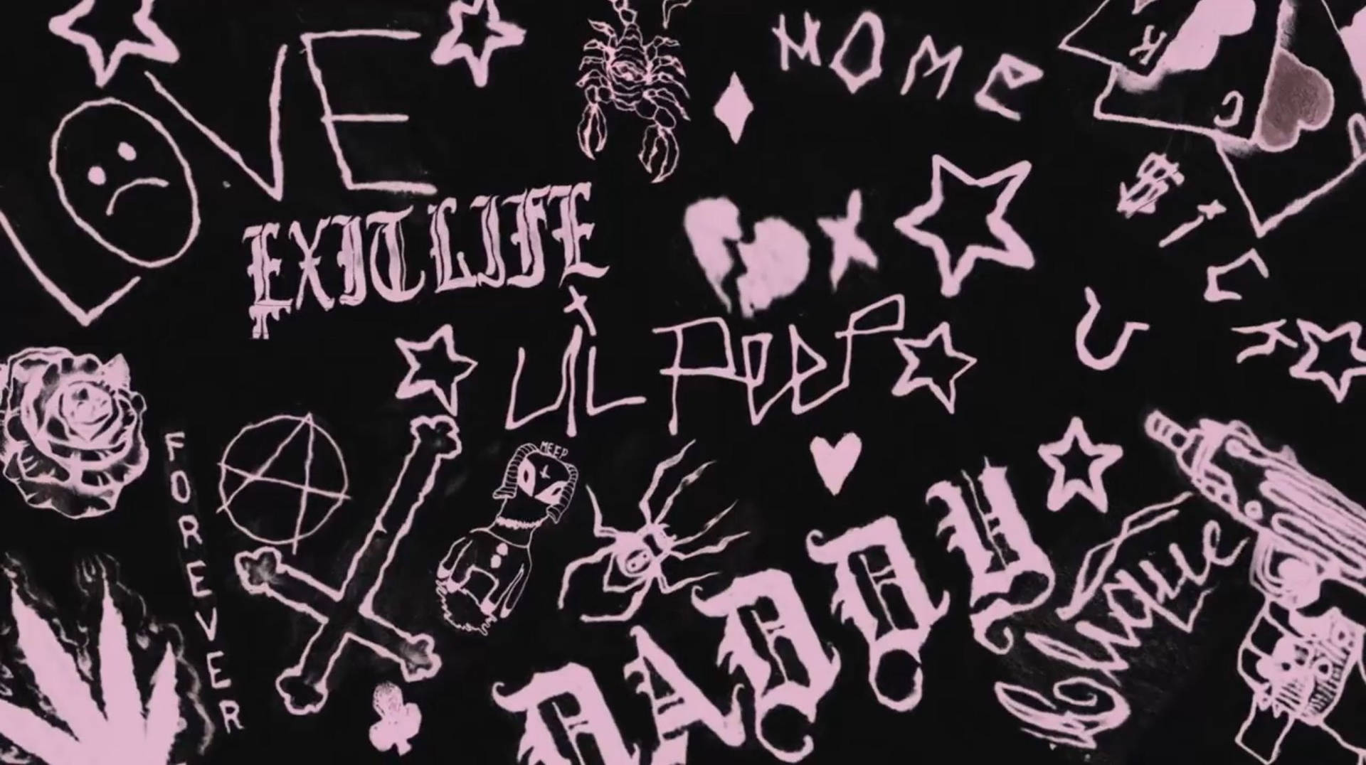 Lil Peep Song Symbols Background