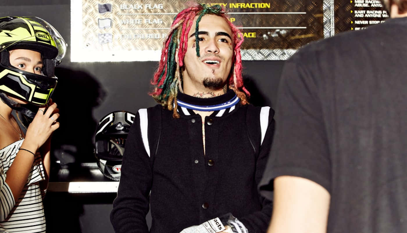 Lil Pump Celebrating His Success Background