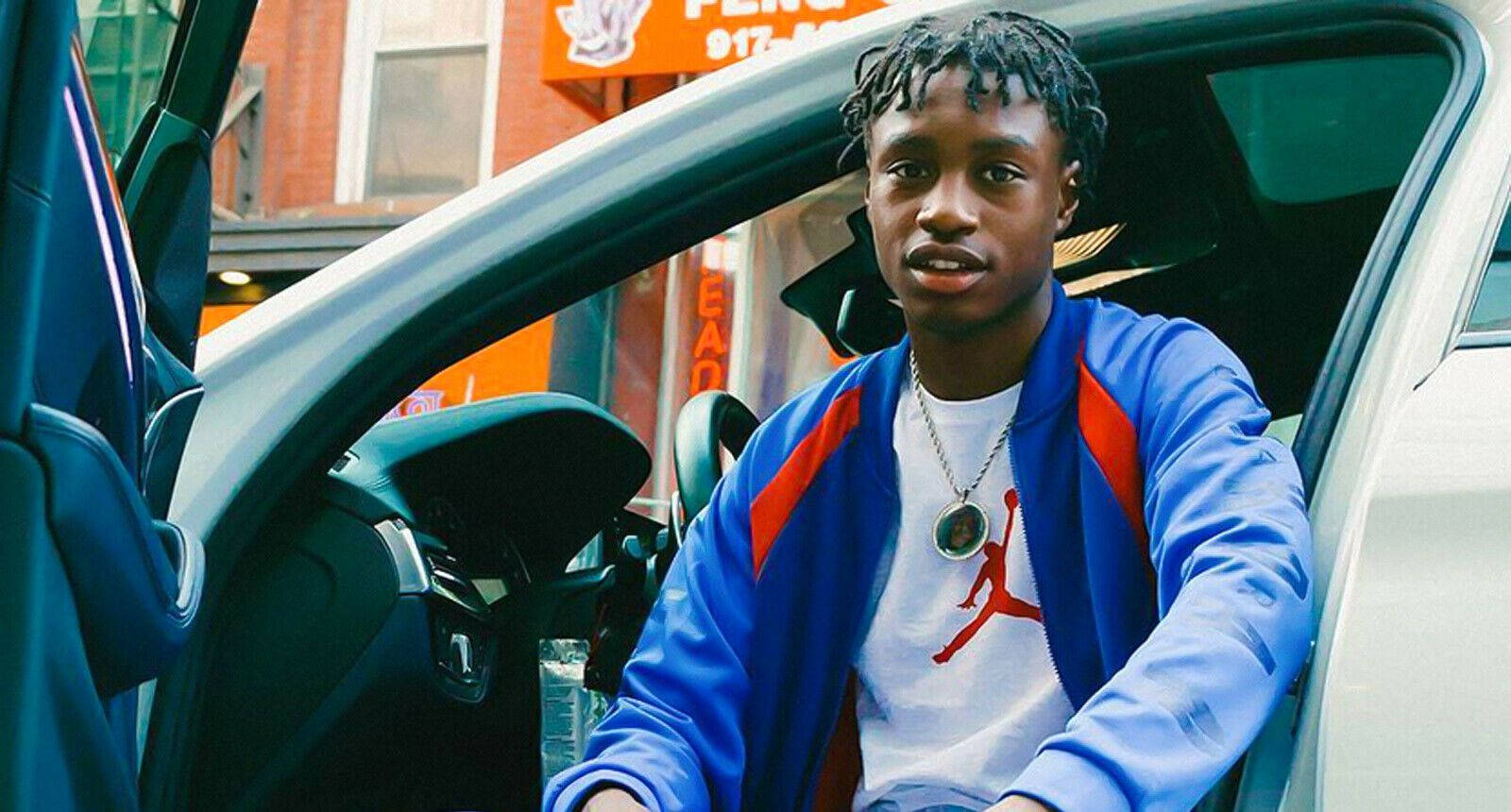 Lil Tjay In A Car Photoshoot