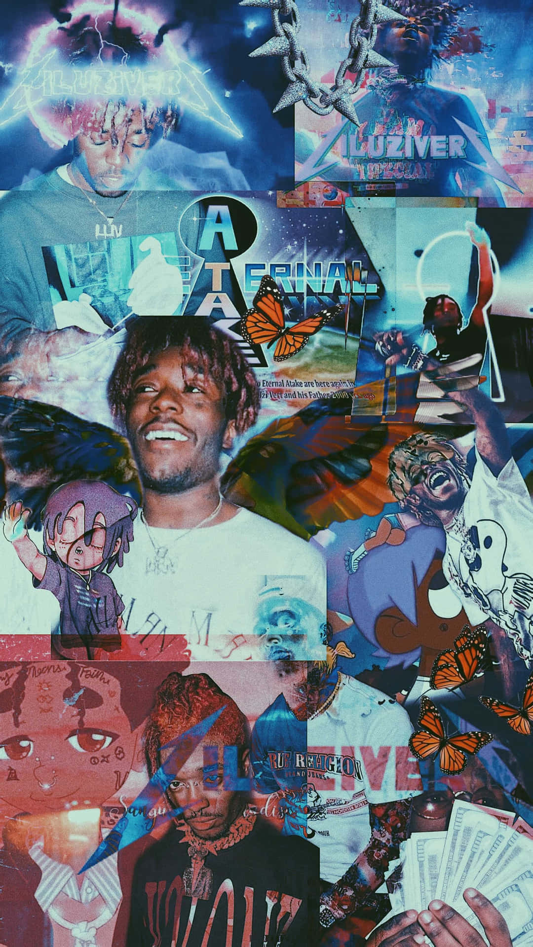 Lil Uzi Album Collage Art Background