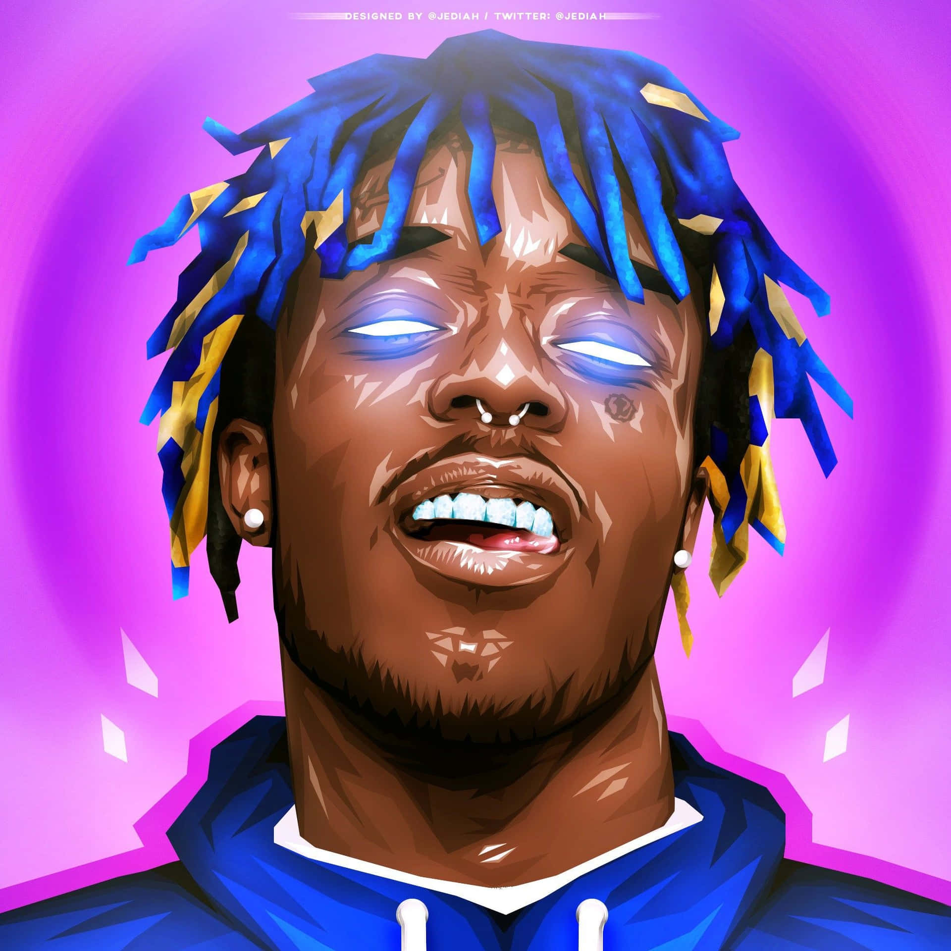 Lil Uzi Album With Glowing Eyes Background