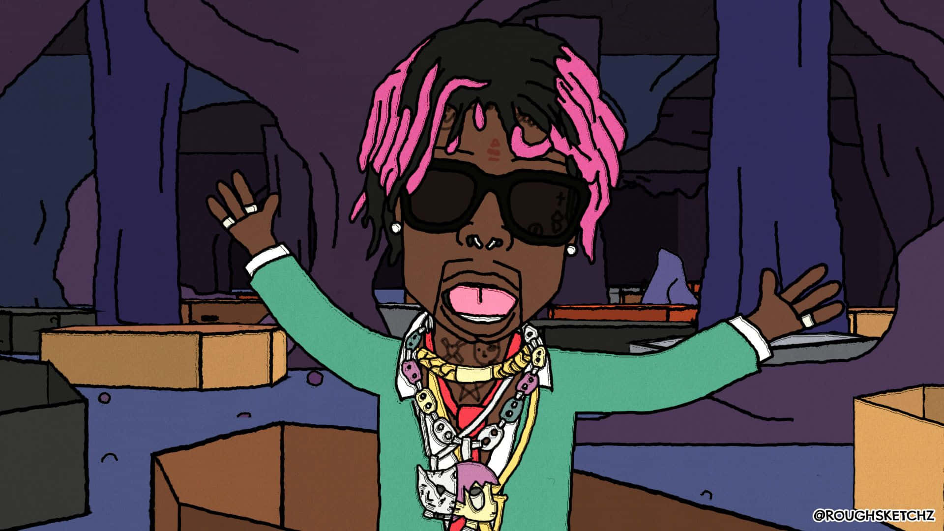 Lil Uzi Cartoon Talking Background