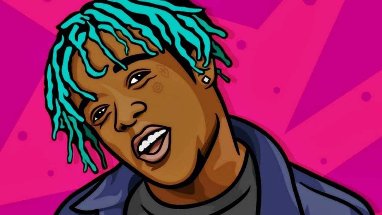 Lil Uzi Cartoon Tilting Head Background