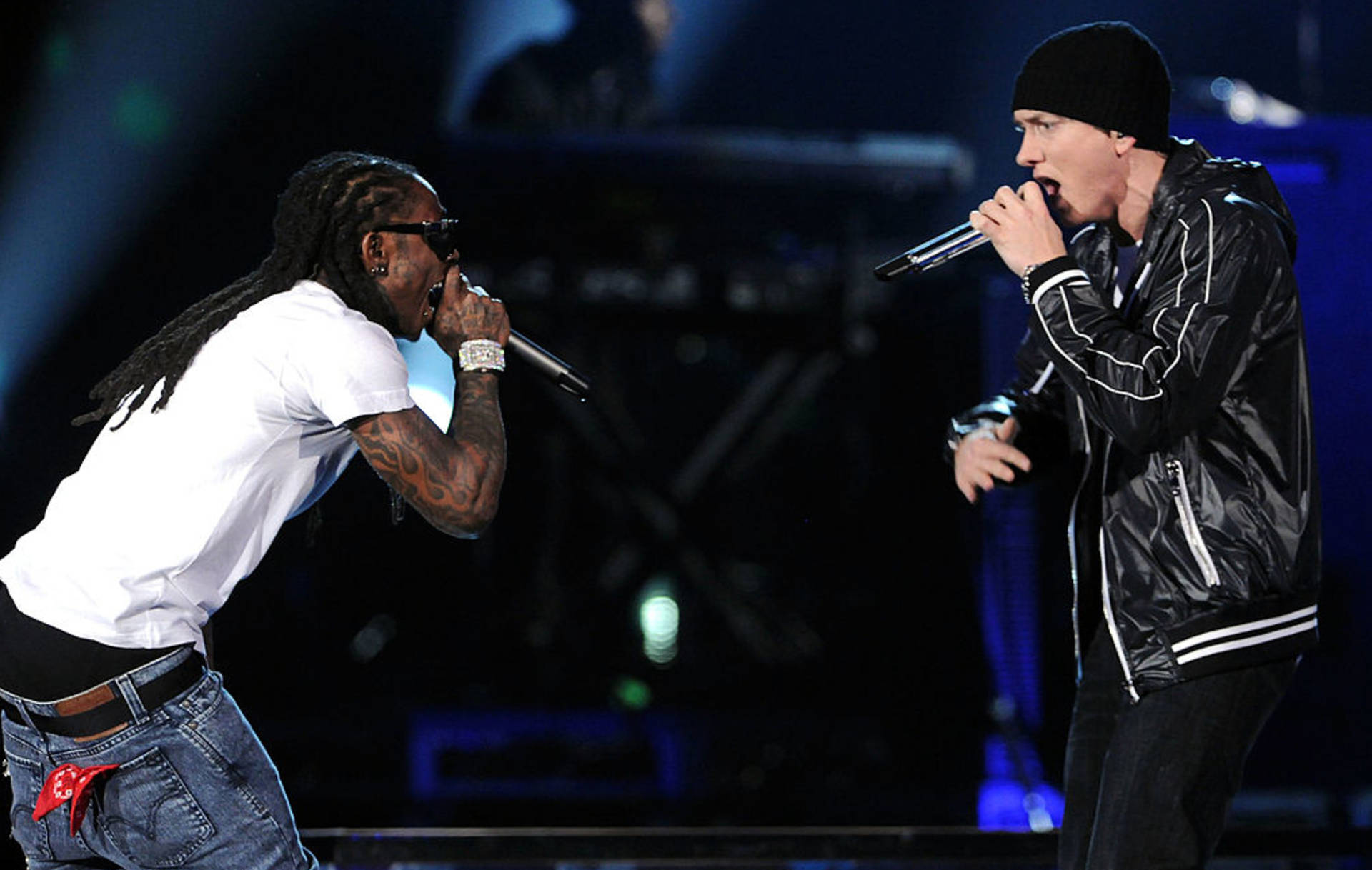 Lil Wayne And Eminem Rapping Background