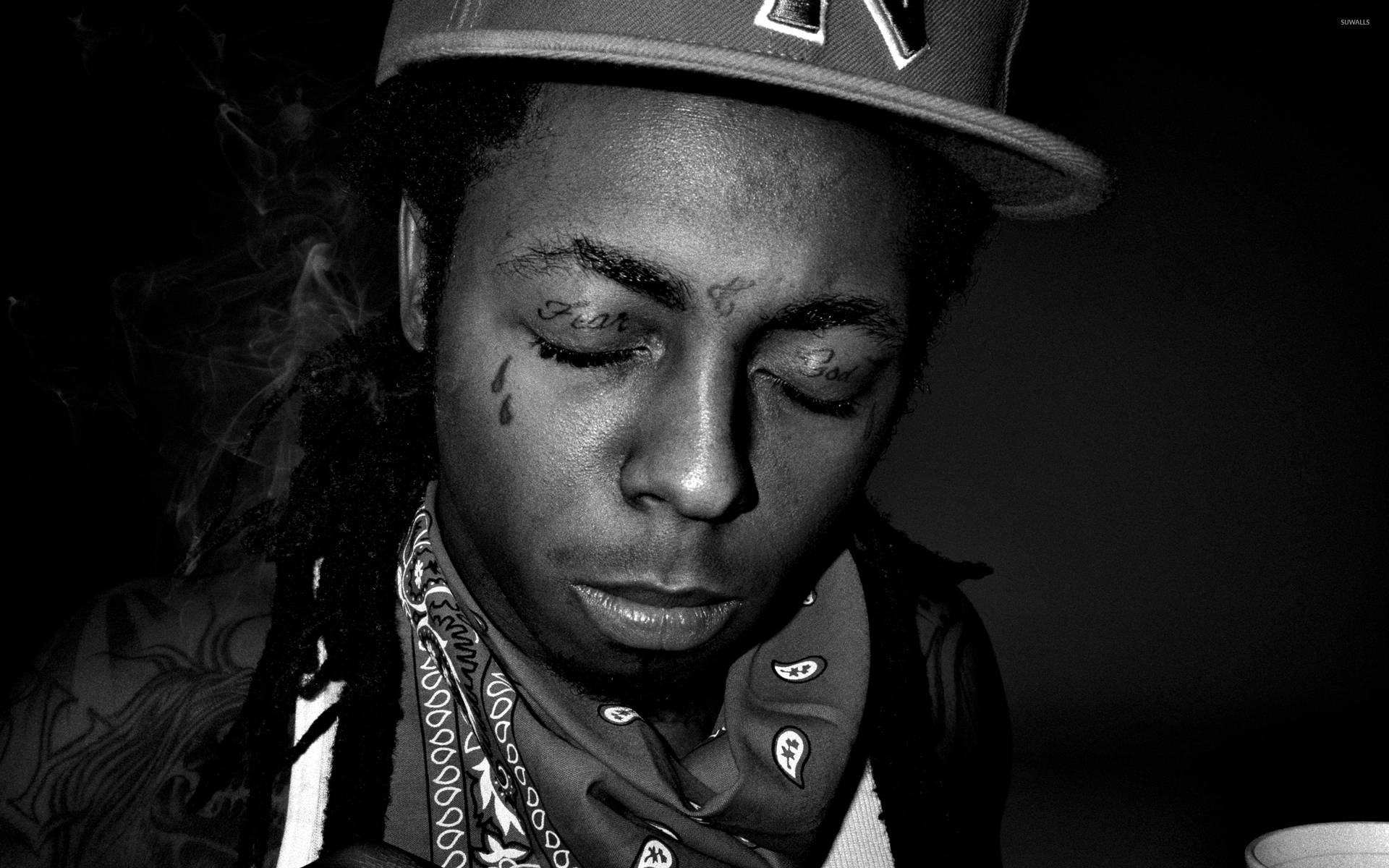 Lil Wayne Eyes Closed Background