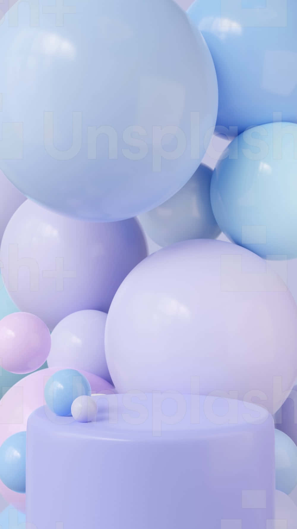 Lilac Color Balloon Cake Background