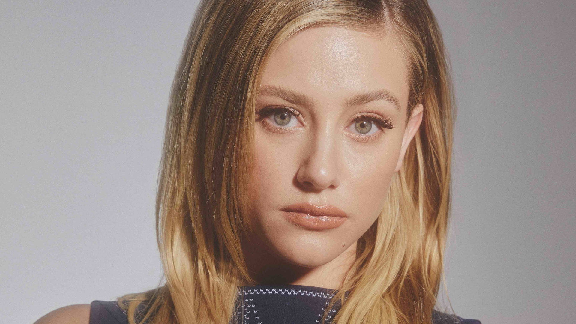 Lili Reinhart Bluish Green Eye Color Background