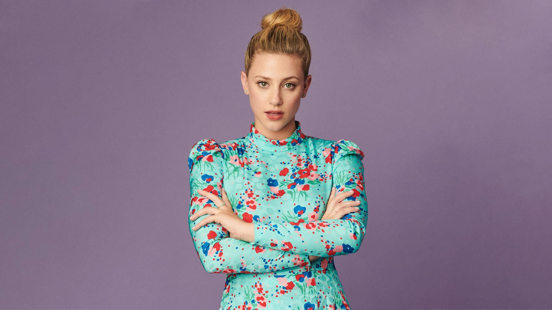 Lili Reinhart On Purple Background