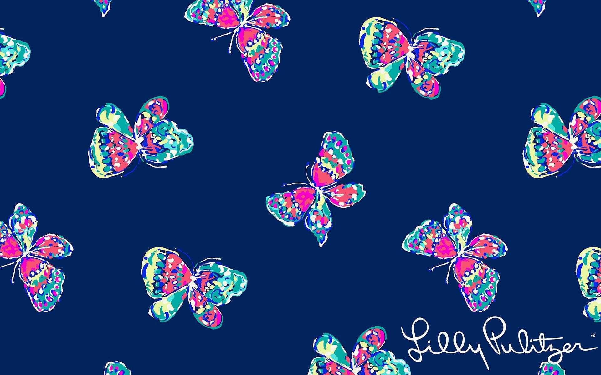 Lilly Pulitzer Blue Butterfly Background