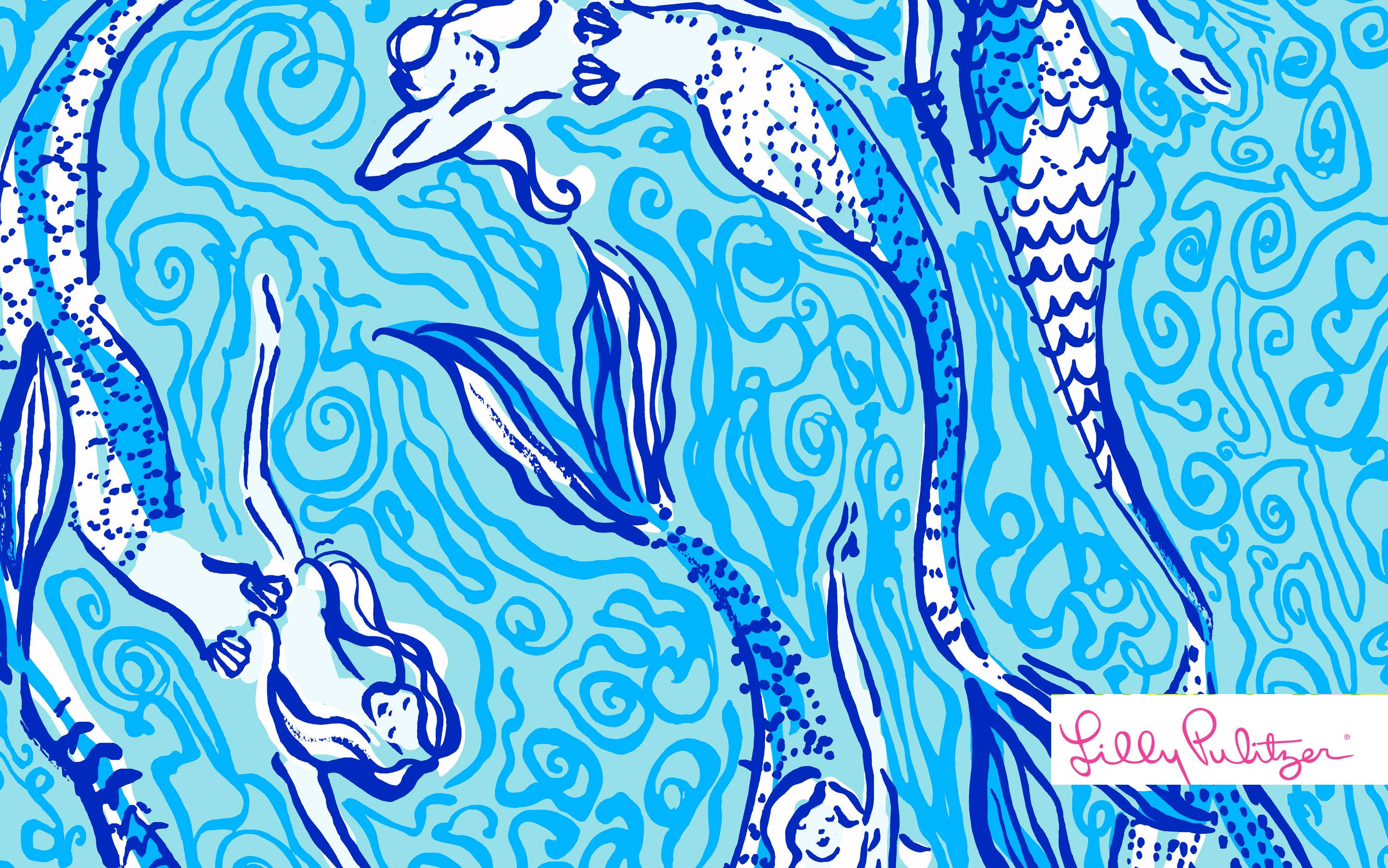 Lilly Pulitzer Desktop Mermaids Background