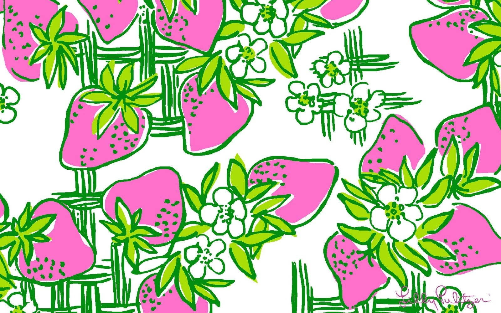 Lilly Pulitzer Desktop Strawberries Background