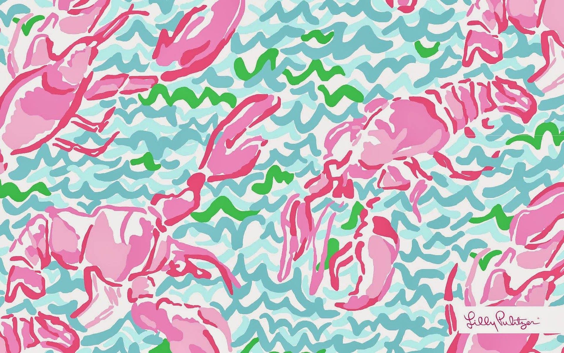 Lilly Pulitzer Pink Lobsters Background