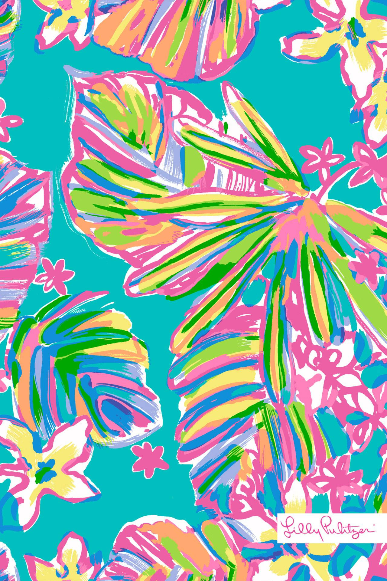 Lilly Pulitzer Rainbow Leaves Background