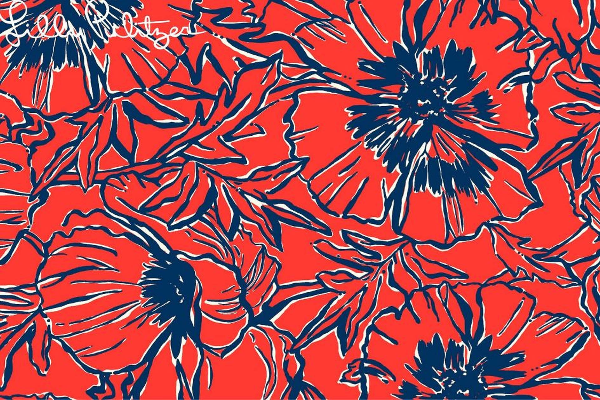 Lilly Pulitzer Red Flower Background