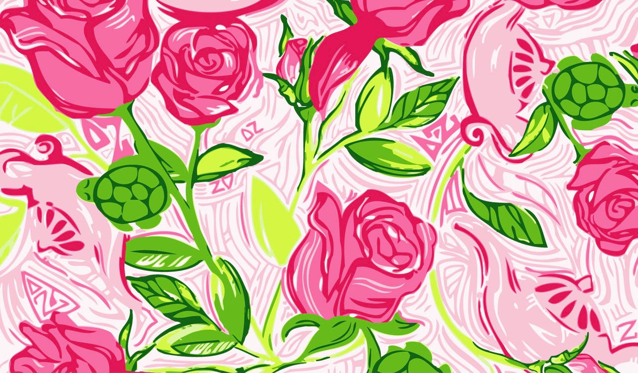 Lilly Pulitzer Roses Background
