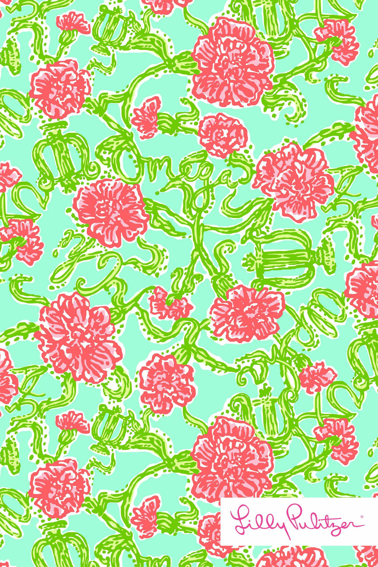 Lilly Pulitzer Tropical Flower Pattern Background
