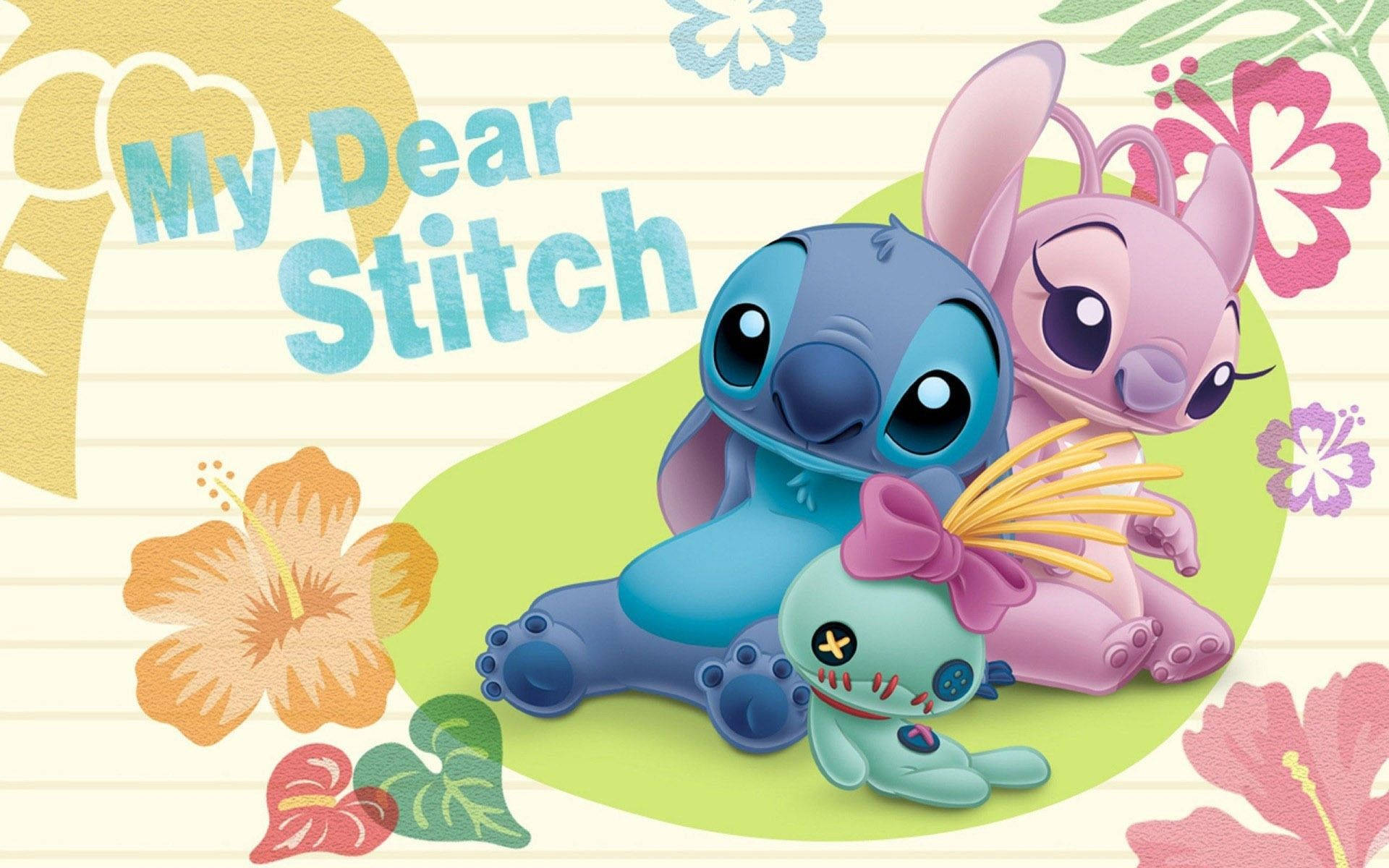 Lilo And Angel Stitch 3d Style Background
