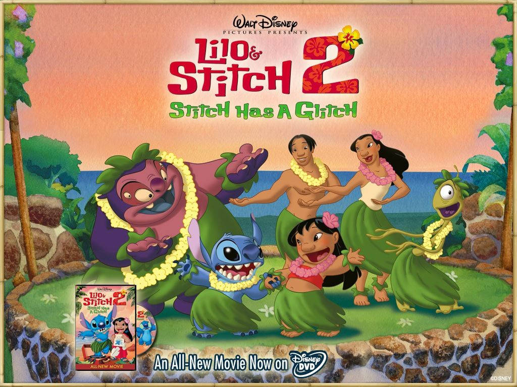 Lilo And Stitch 3d Characters Dancing Background