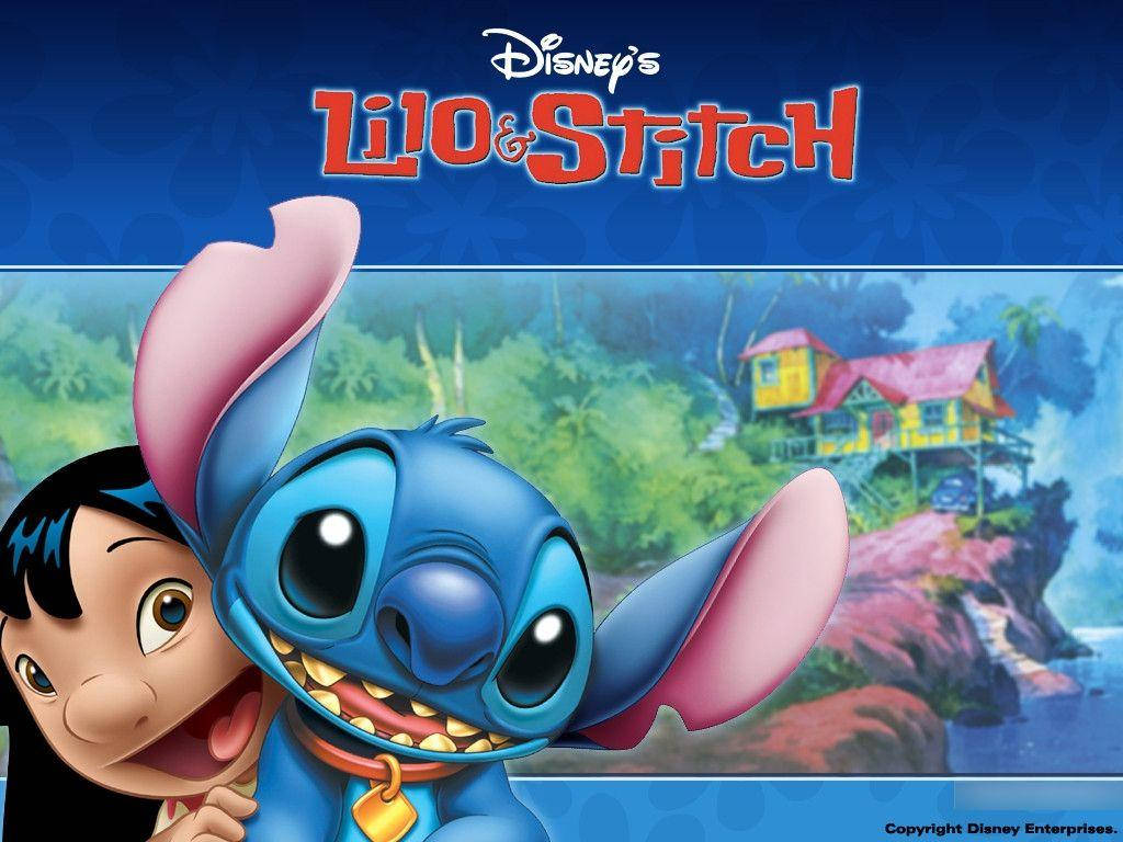 Lilo And Stitch 3d With Watercolor Style Background