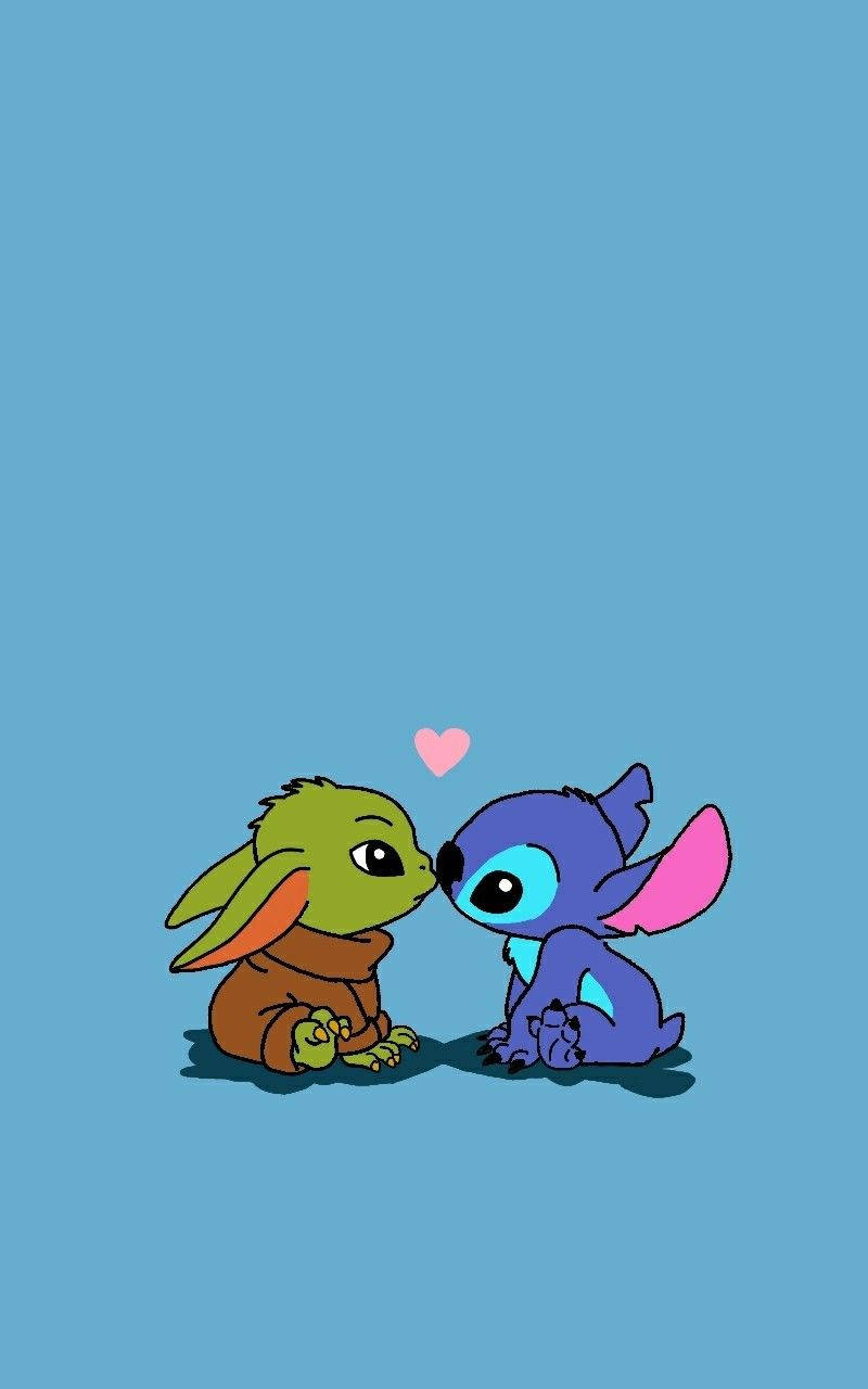 Lilo And Stitch Baby Yoda Background