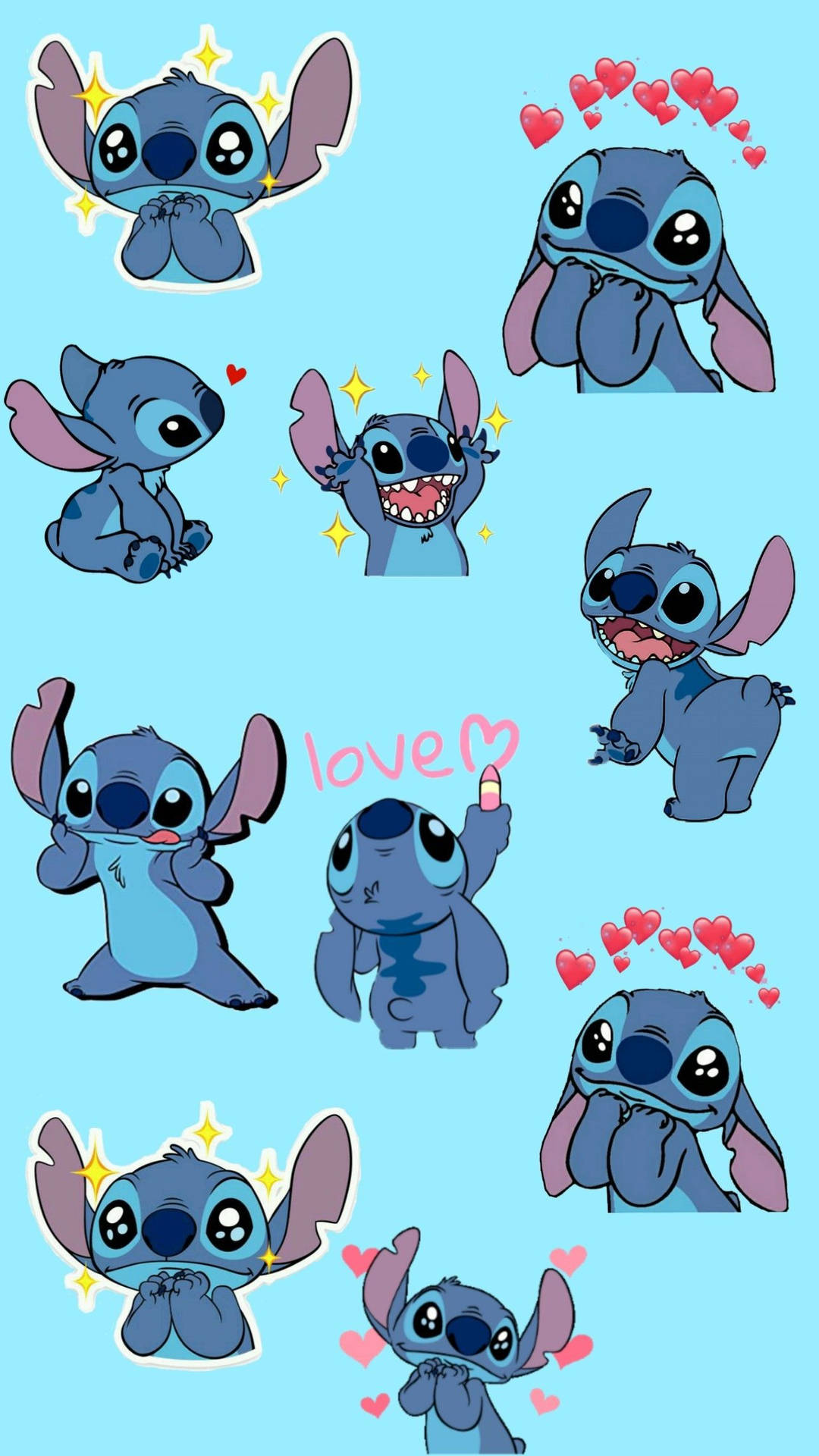 Lilo And Stitch Emoticons Background