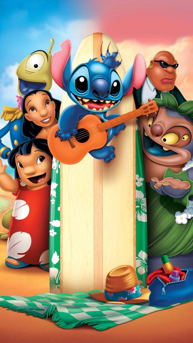 Lilo And Stitch Iphone Characters Background