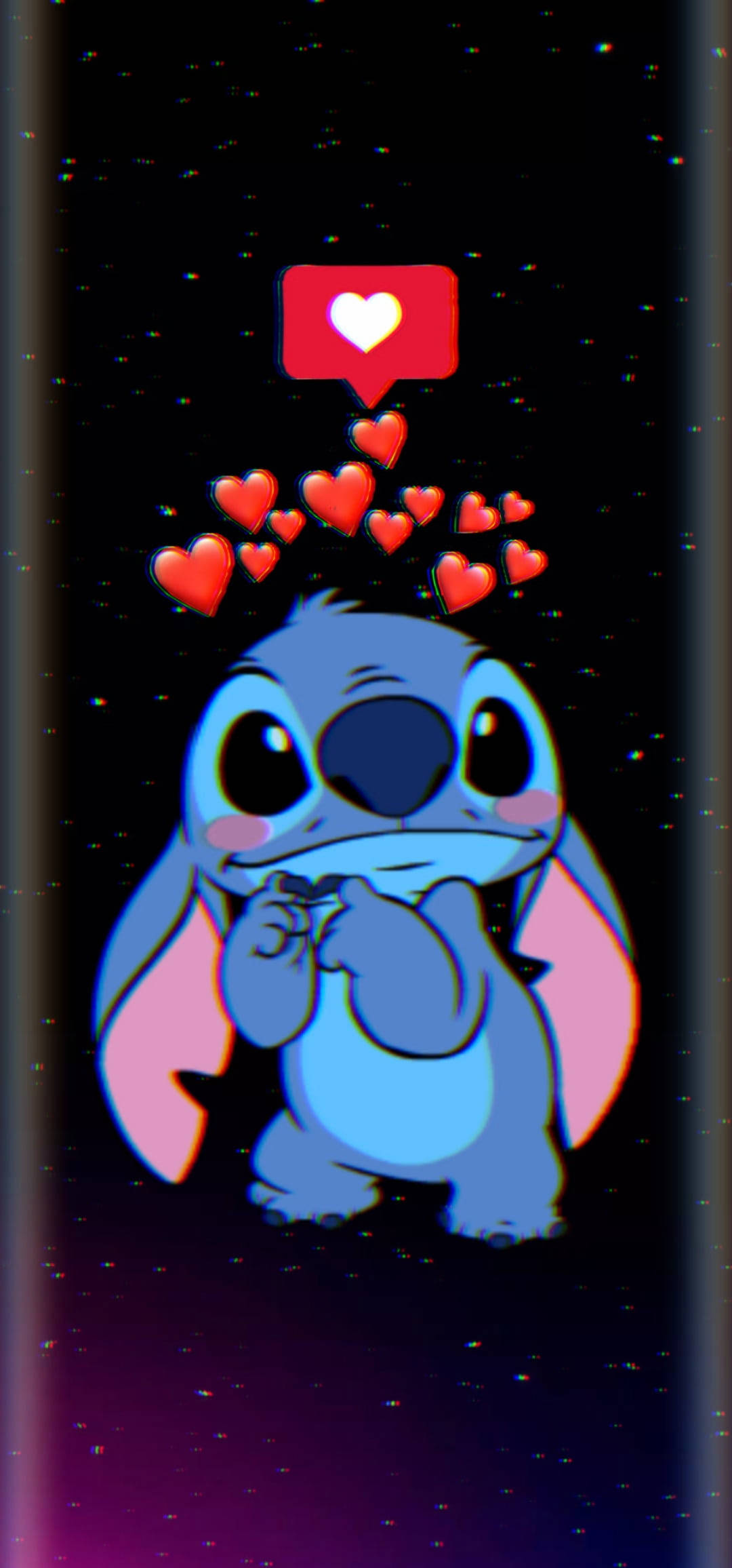 Lilo And Stitch Iphone Red Hearts Background